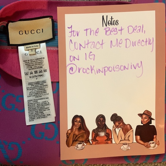 Gucci GG Jacquard Tubular Leggings Pink/Blue Size S - Picture 10 of 11